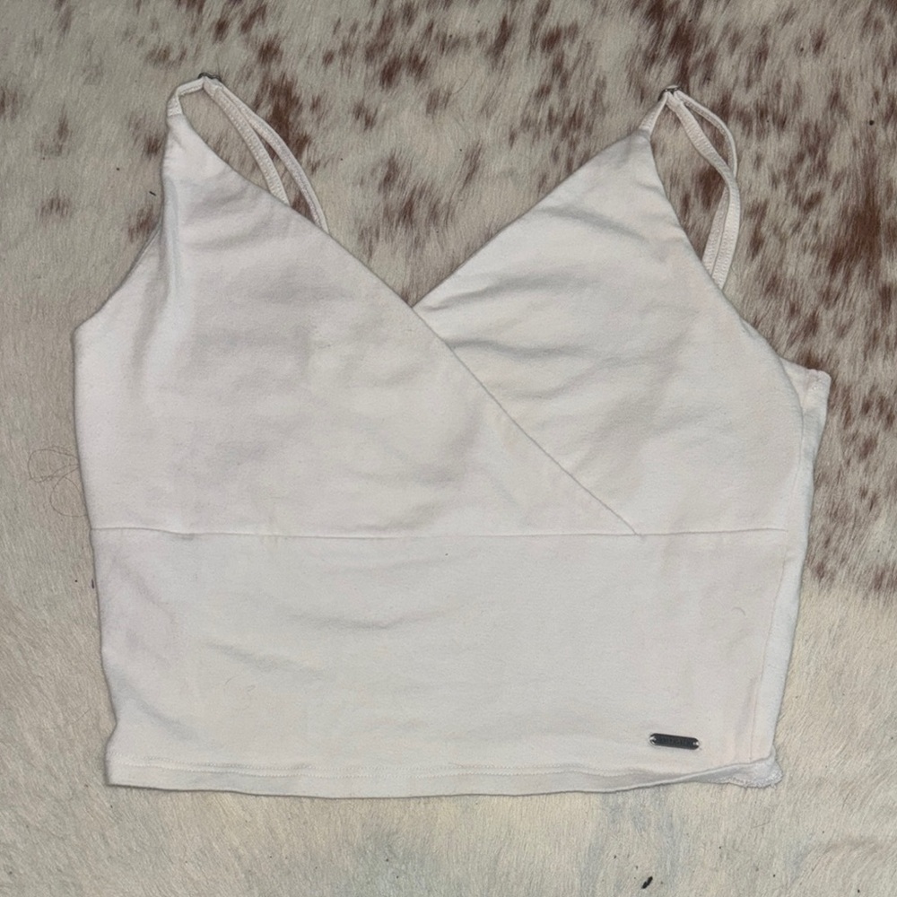 Hollister White Sleeveless Wrap Camisole
